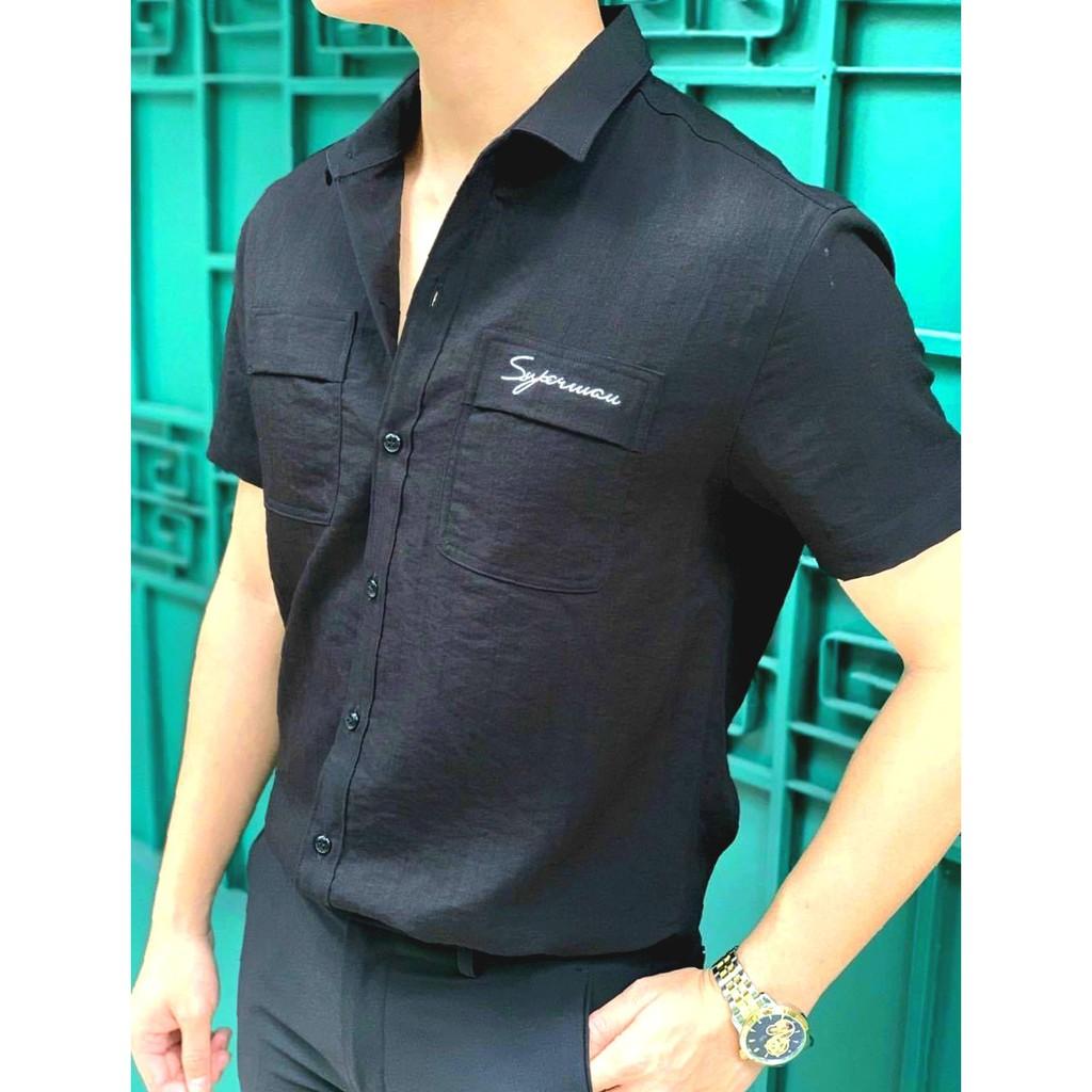 Áo sơ mi nam /Áo Sơ Mi Cộc Tay Cổ Bẻ Túi Hộp Hot Trend HIỆN NAY