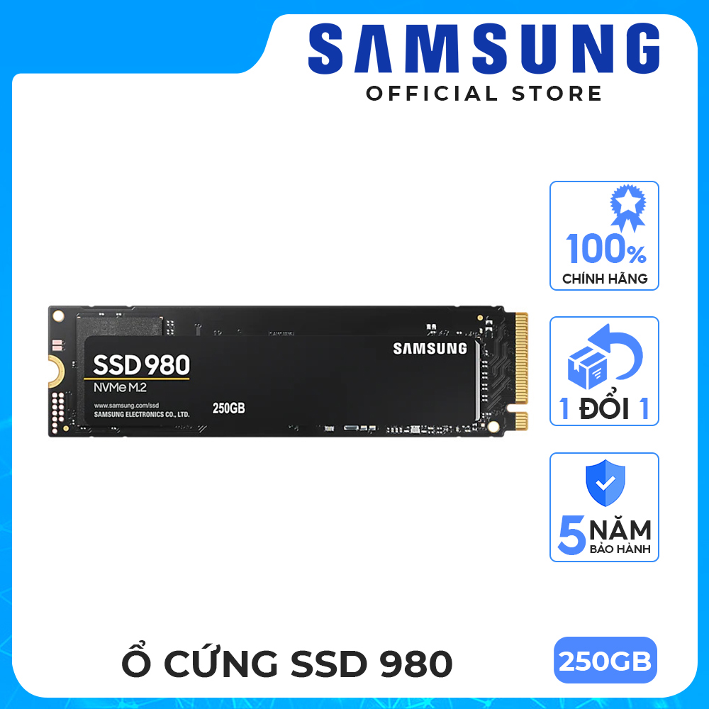 Ổ cứng gắn trong SSD Samsung 980 250GB | 500GB | 1TB M2 NVMe 1.4 PCIe 3.0 - Hàng chính hãng