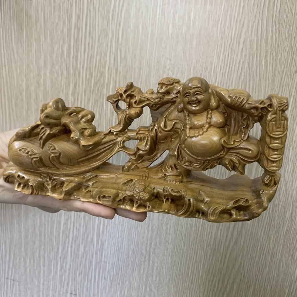 Tượng Phật Di Lặc Kéo Bao Gỗ Bách Xanh Mang Lại May Mắn, Thịnh Vượng
