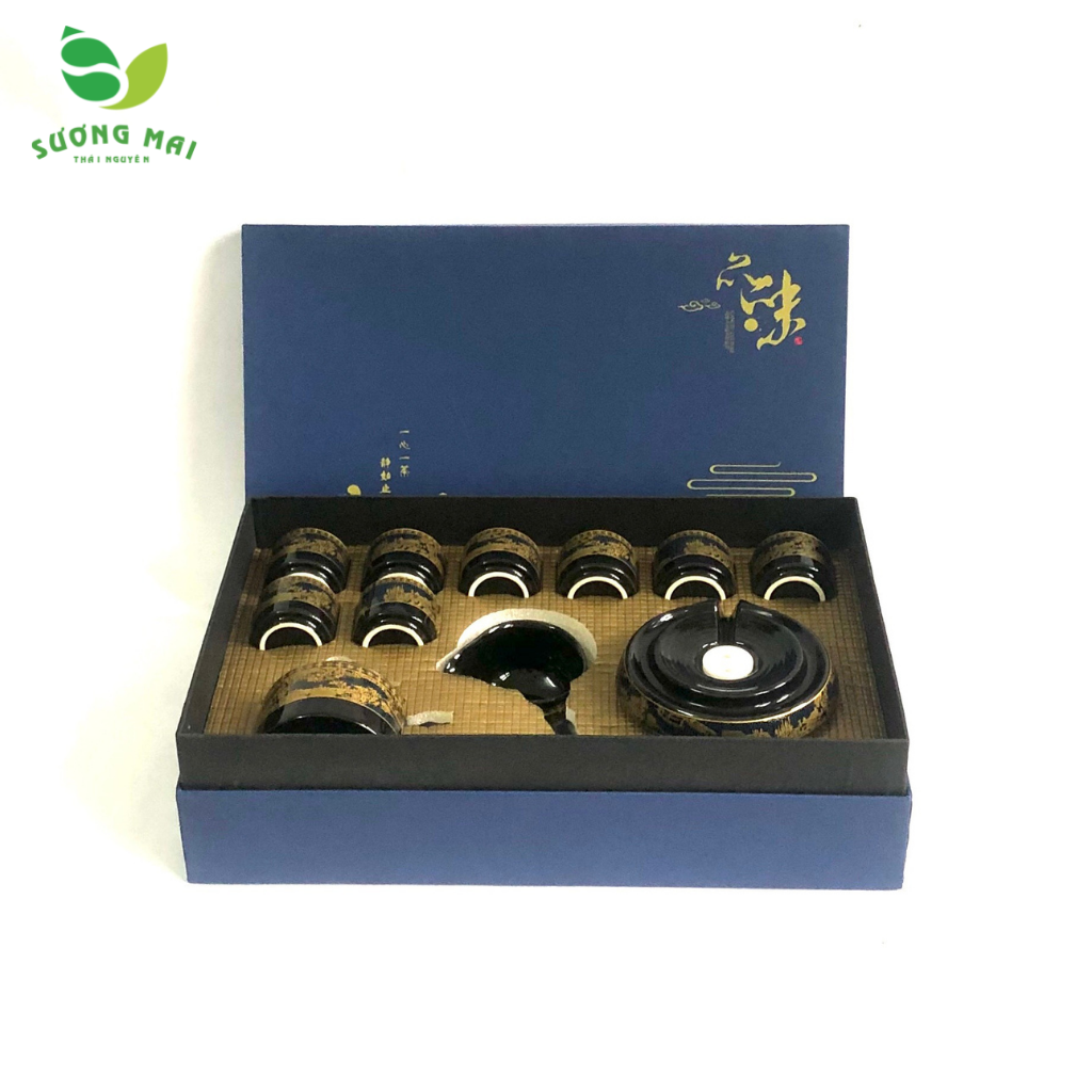 Bộ ấm chén pha trà cối xay Cảnh Trấn Thanh Di 13&12&11 món