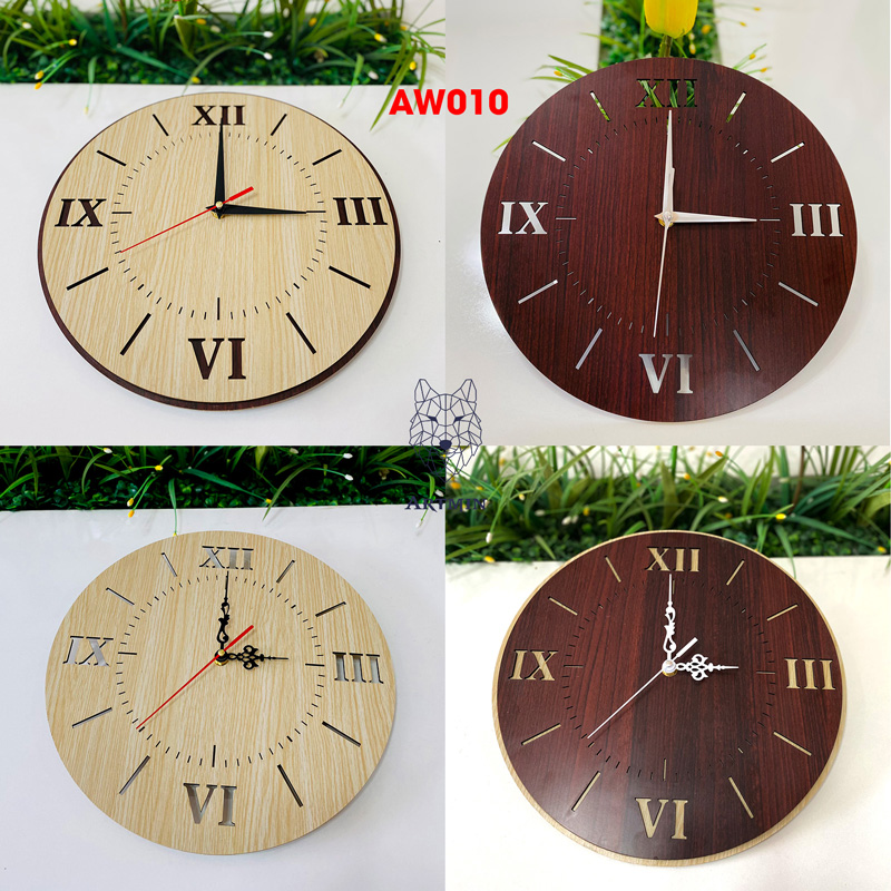 AW010 - Đồng Hồ Gỗ Treo Tường – Décor Trang Trí Cổ Điển