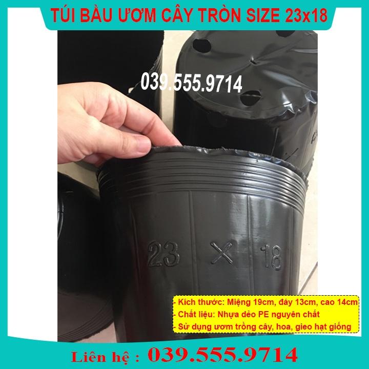 TÚI BẦU ĐEN TRÒN TRÔNG CÂY SIZE 23X18 ( 1KG) - TÁI SỬ DỤNG NHIỀU LẦN