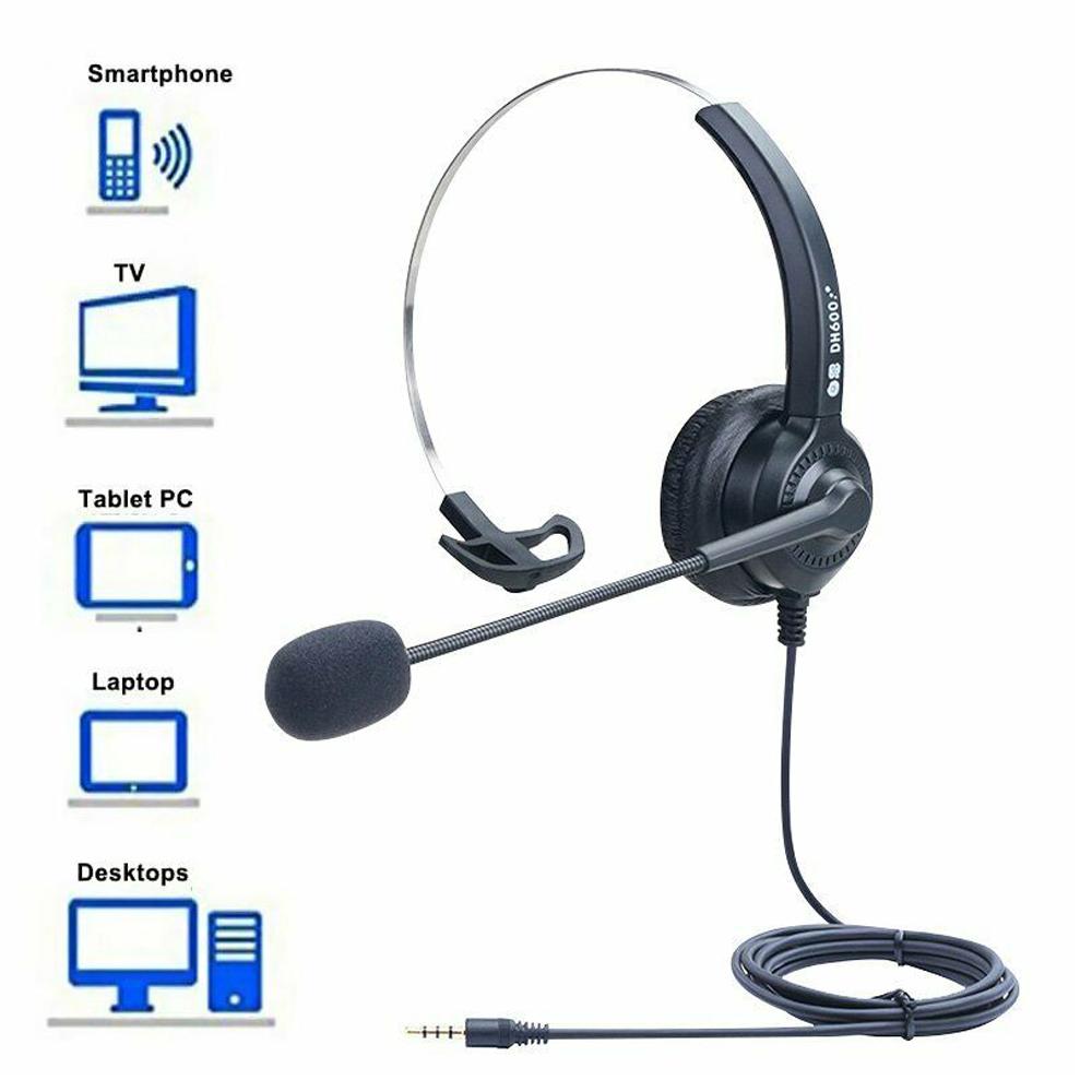 3.5Mm Giao Diện USB Gắn Đầu Gọi Trung Tâm Tai Nghe Laptop Máy Tính Máy Tính Nghe Có Dây Earphon Có Micro Tiếng Ồn-xuống