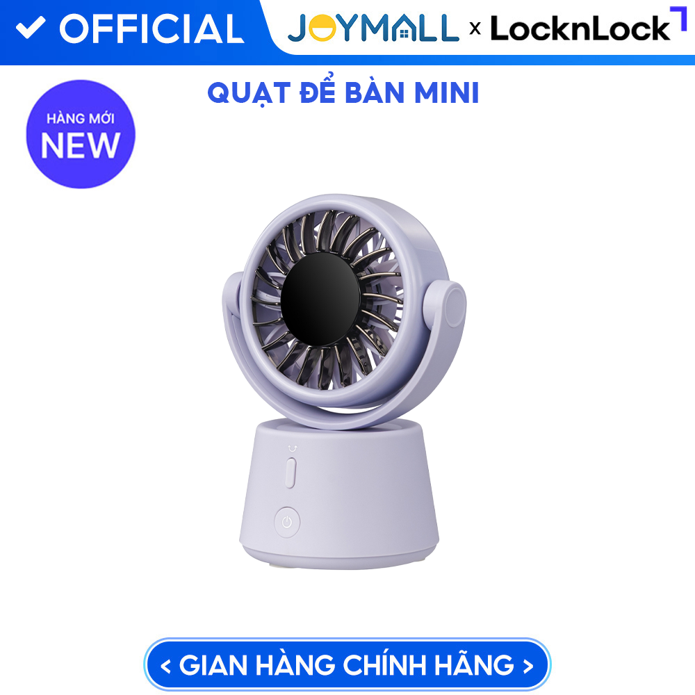 Quạt Để Bàn Mini 5 Mức Độ Gió Xoay Tròn Tự Động LocknLock Mini Desktop ENF336 2 Màu - Hàng Chính Hãng - JoyMall