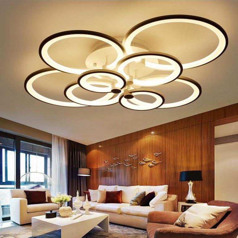 Đèn Mâm Led Ốp Trần 8 Cánh Hình Hoa Trang Trí Phòng Khách,Ngủ, Phân Tầng 3 Chế Độ Ánh Sáng