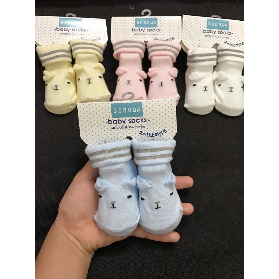 Set 2 đôi tất, vớ sơ sinh cao cấp cho bé babysock cực mềm và chất đẹp cho bé