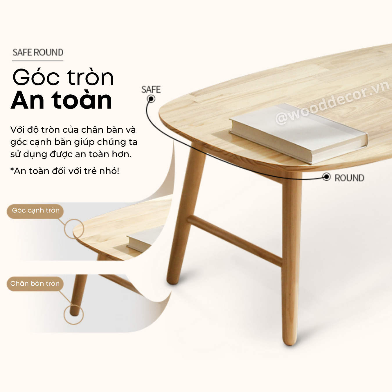 Bàn bệt gỗ gấp gọn phong cách Hàn Quốc FOLDING TABLE