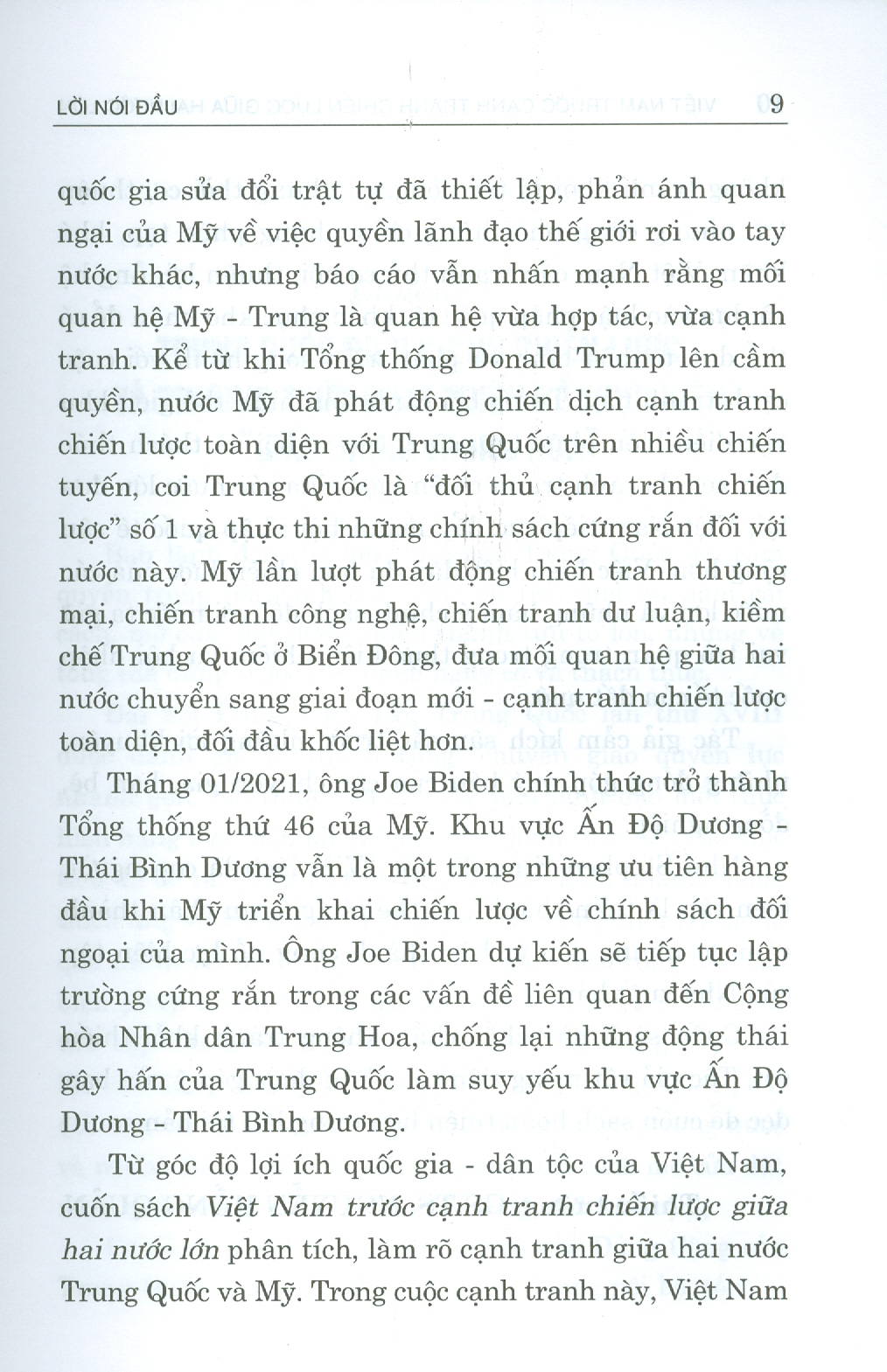 VIỆT NAM Trước Cạnh Tranh Chiến Lược Giữa Hai Nước Lớn (Sách chuyên khảo)