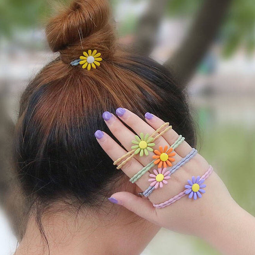 Dây buộc tóc nữ hoa cúc họa mi NASI dễ thương phong cách hàn quốc thun cột tóc nữ co giãn tốt phụ kiện tóc