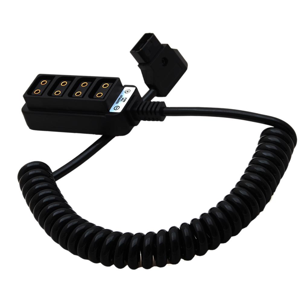 D-Tap Male to 4-Port D-Tap Female Cable Splitter Spring Line for Anton Bauer Battery