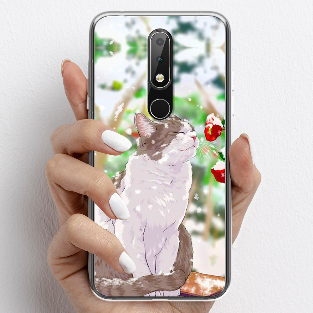 Ốp lưng cho Nokia 5.1 Plus, Nokia 6.1 Plus nhựa TPU mẫu Mèo trắng