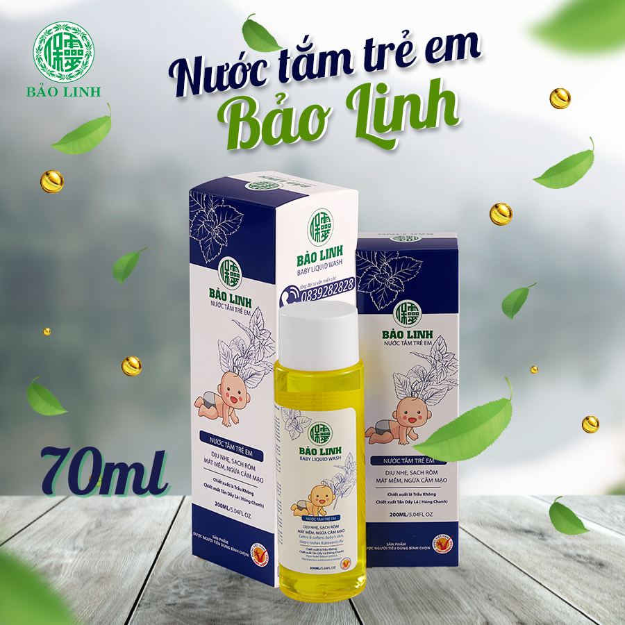 DUNG DỊCH NƯỚC TẮM TINH DẦU THẢO DƯỢC CHO BÉ BẢO LINH 70ML - HÀNG CHÍNH HÃNG