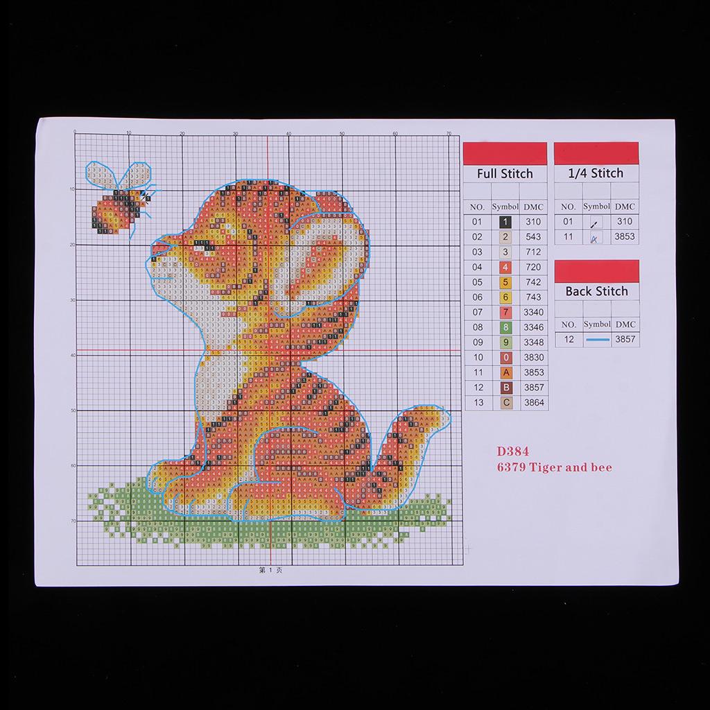 Cartoon Stamped Cross Stitch Kits Embroidery Package 11CT 23x24cm