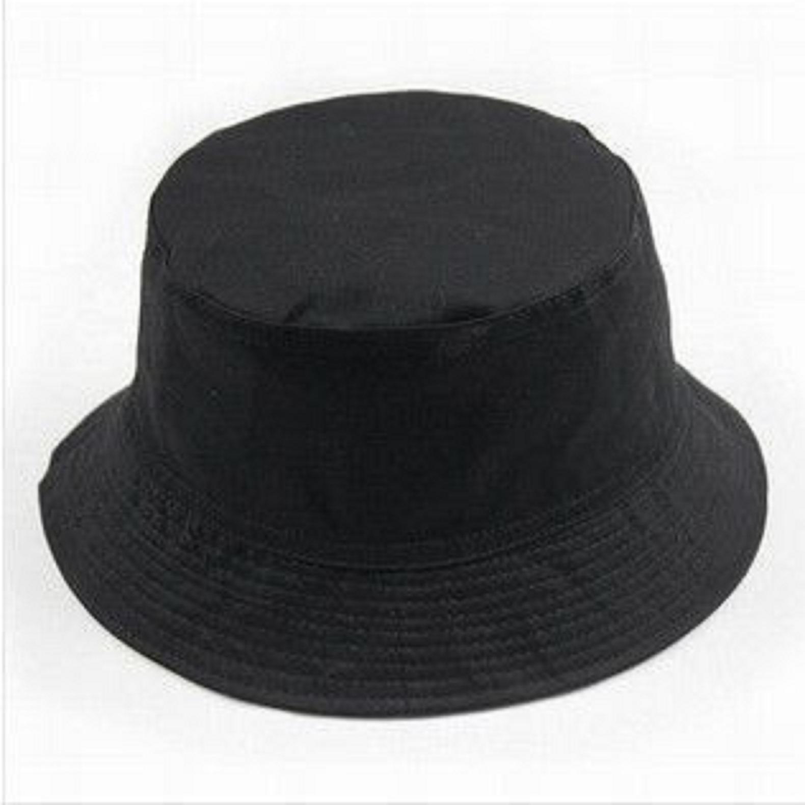 Hình ảnh  Mũ nón Bucket trơn nam nữ màu đen phong cách Hàn Quốc - nón tai bèo ullzang