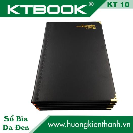 Gói 5 cuốn Sổ ghi chép Bìa Da Đen KTBOOK cao cấp KT 10 dòng kẻ ngang khổ A4 - 100 trang