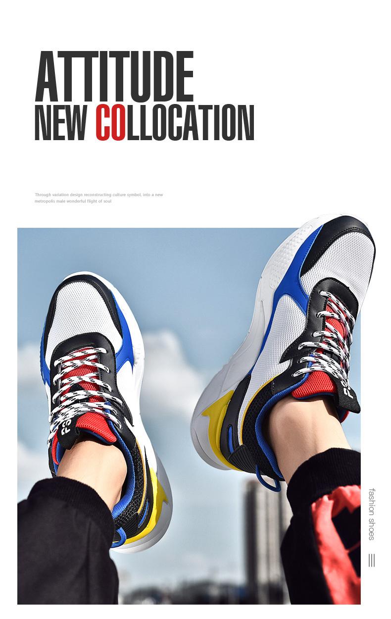 Giày nam Sneakers MỚI Giày chạy bộ thời trang nam mới Color: Black-1 Shoe Size: 6.5