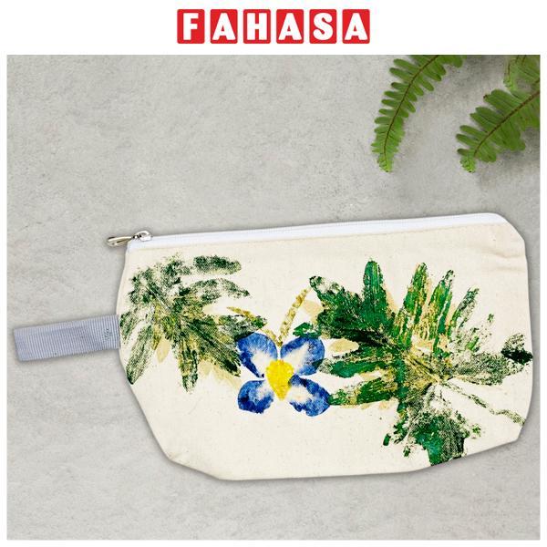 Túi Bút Vải Canvas In Hoa Lá Tươi - Saigon Zerowaste - Mẫu 3