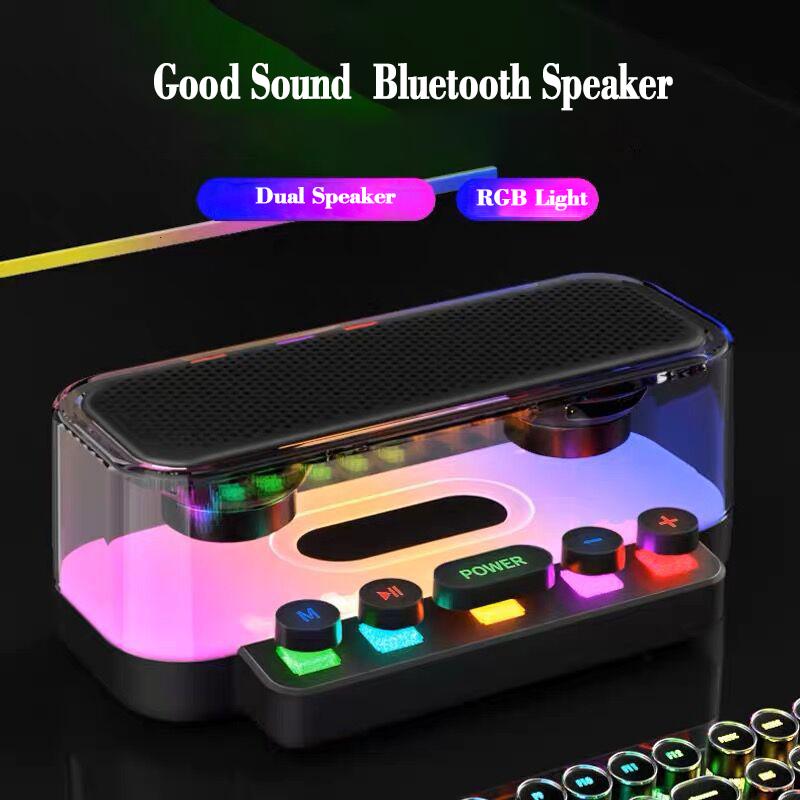 Loa Bluetooth chơi game mới RGB Máy tính Soundbar 3D Cột không dây Subwofer Center âm nhạc Subwater Color: Silver