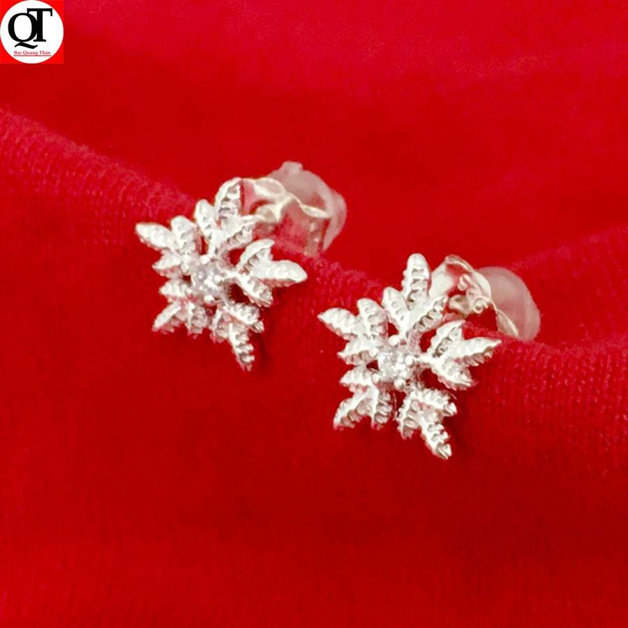 Bông tai nữ Bạc Quang Thản kiểu khuyên nụ đeo sát tai gắn đá cobic cao cấp, phong cách cá tính phù hợp cho mọi lứa tuổi
