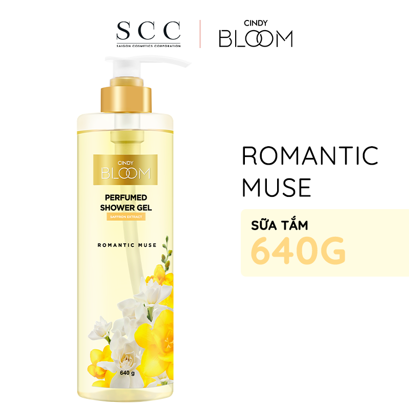 Sữa tắm nước hoa dưỡng ẩm sáng da Cindy Bloom Romantic Muse mùi hương quyến rũ lãng mạn 640g