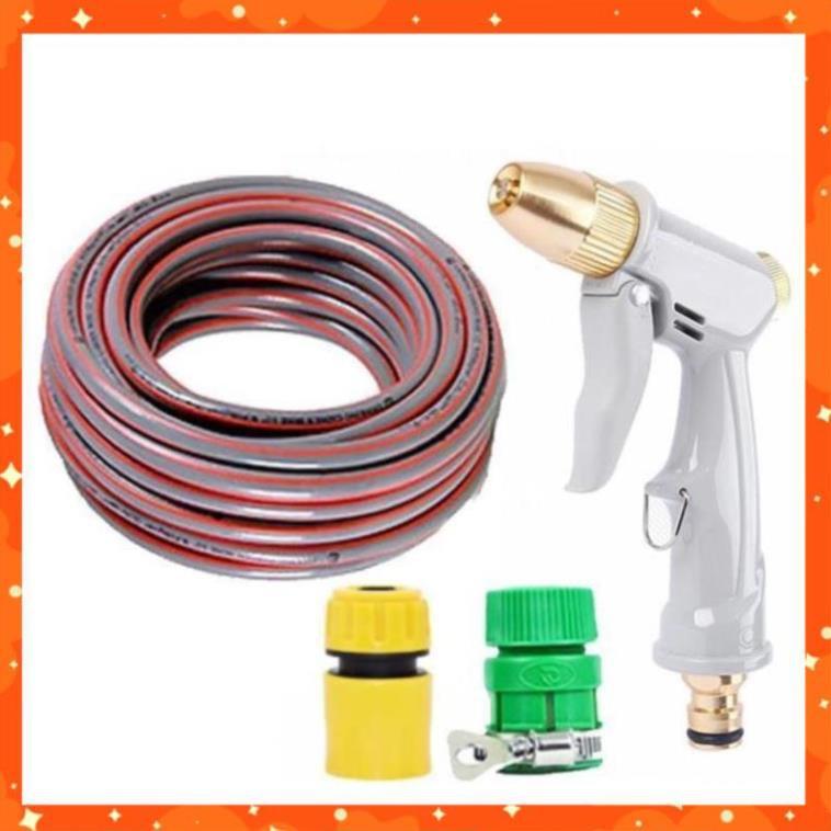 Bộ dây vòi xịt nước rửa xe, tưới cây tăng áp 3 lần, loại 7-10m  206846
