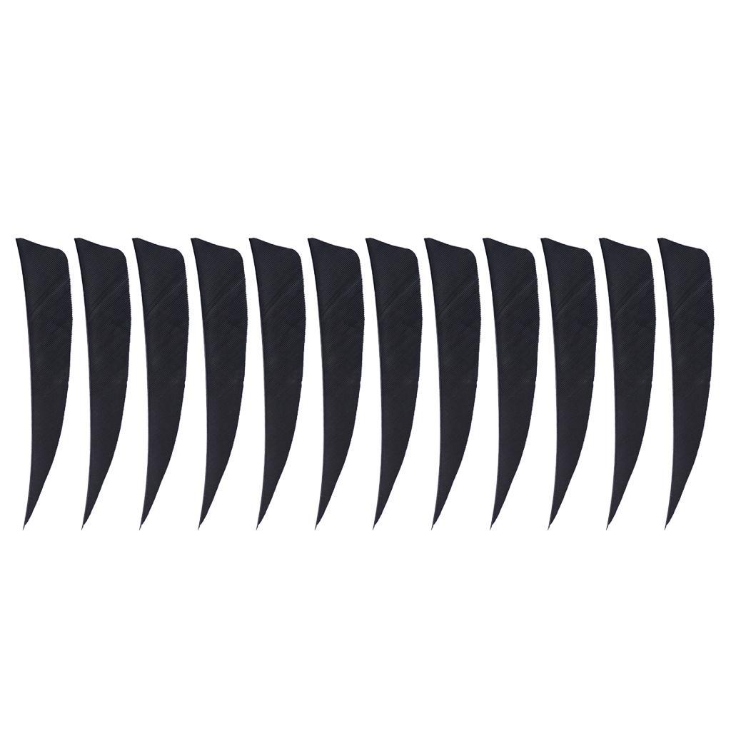 2-6pack 12 Pieces 4 Inch Archery Arrow Feathers Fletchings Vanes Black