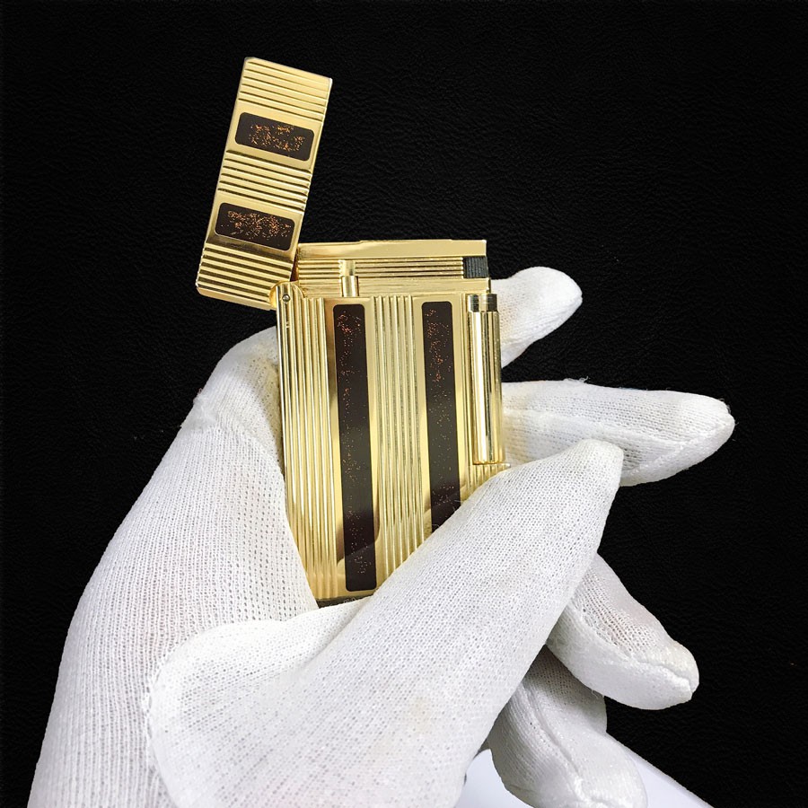 Vỏ Hột Quẹt Bật Lửa Upon Gas Đá D95V Họa Tiết Sơn Mài Họa Tiết Kẻ Dọc Đẹp Độc Lạ - Dùng Gas Đá Cao Cấp