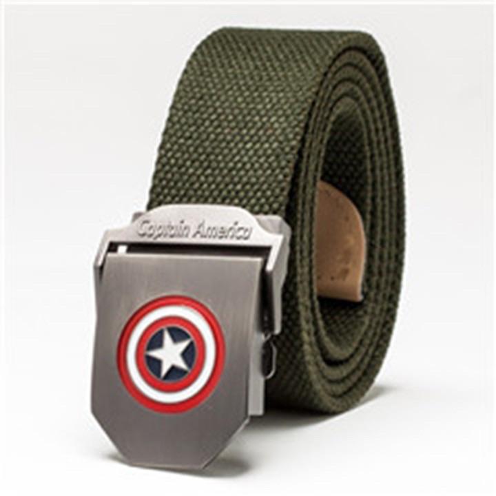 Thắt lưng vải dù mặt khoá Captain Amerca - nhóm màu trơn