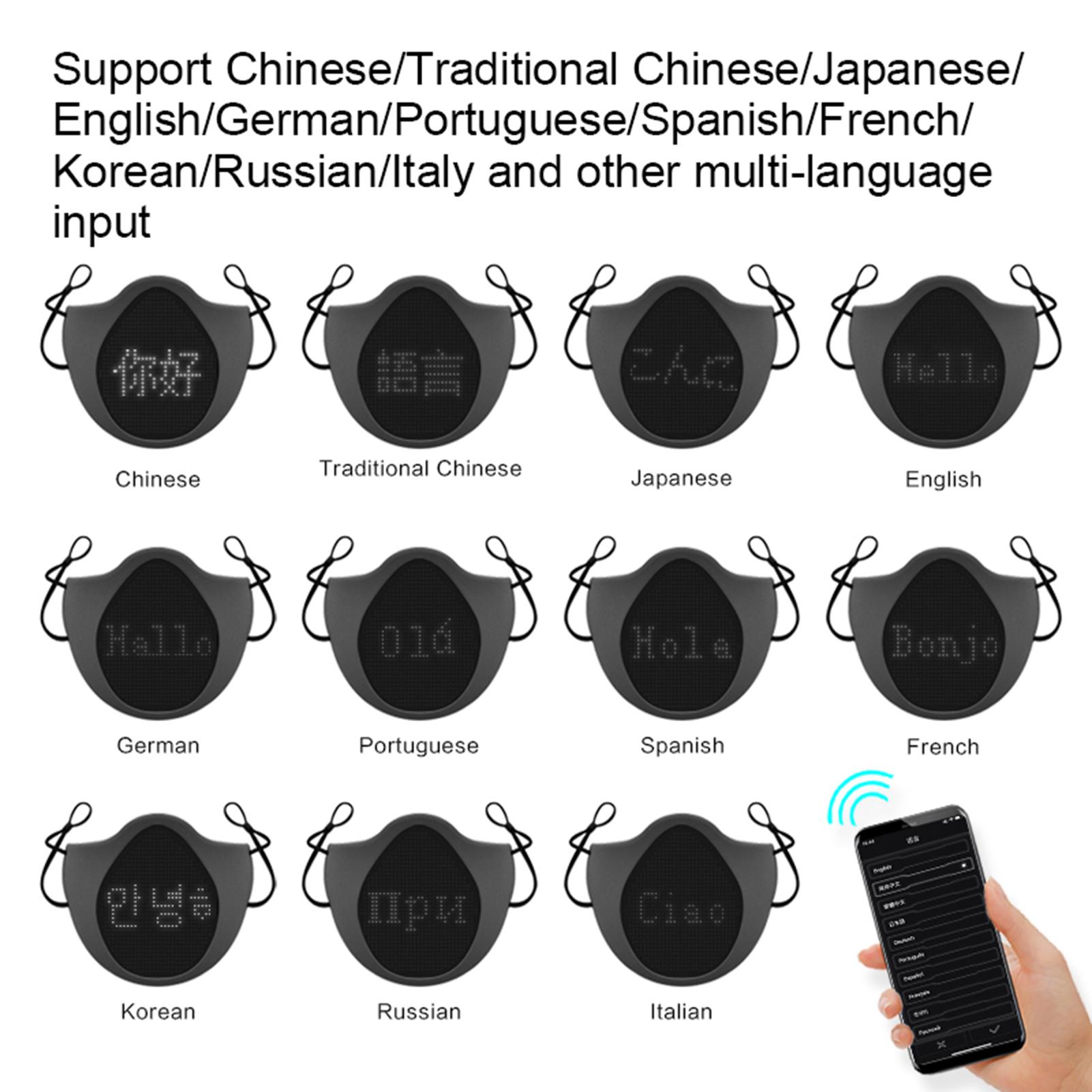 Khẩu trang đèn LED điều khiển không dây sạc bằng USB nhiều hình ảnh độc đáo