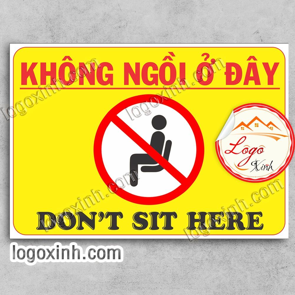 LOGO TEM STICKER YÊU CẦU KHÔNG NGỒI Ở ĐÂY, DO NOT SIT HERE , VỊ TRÍ KHÔNG ĐƯỢC NGỒI