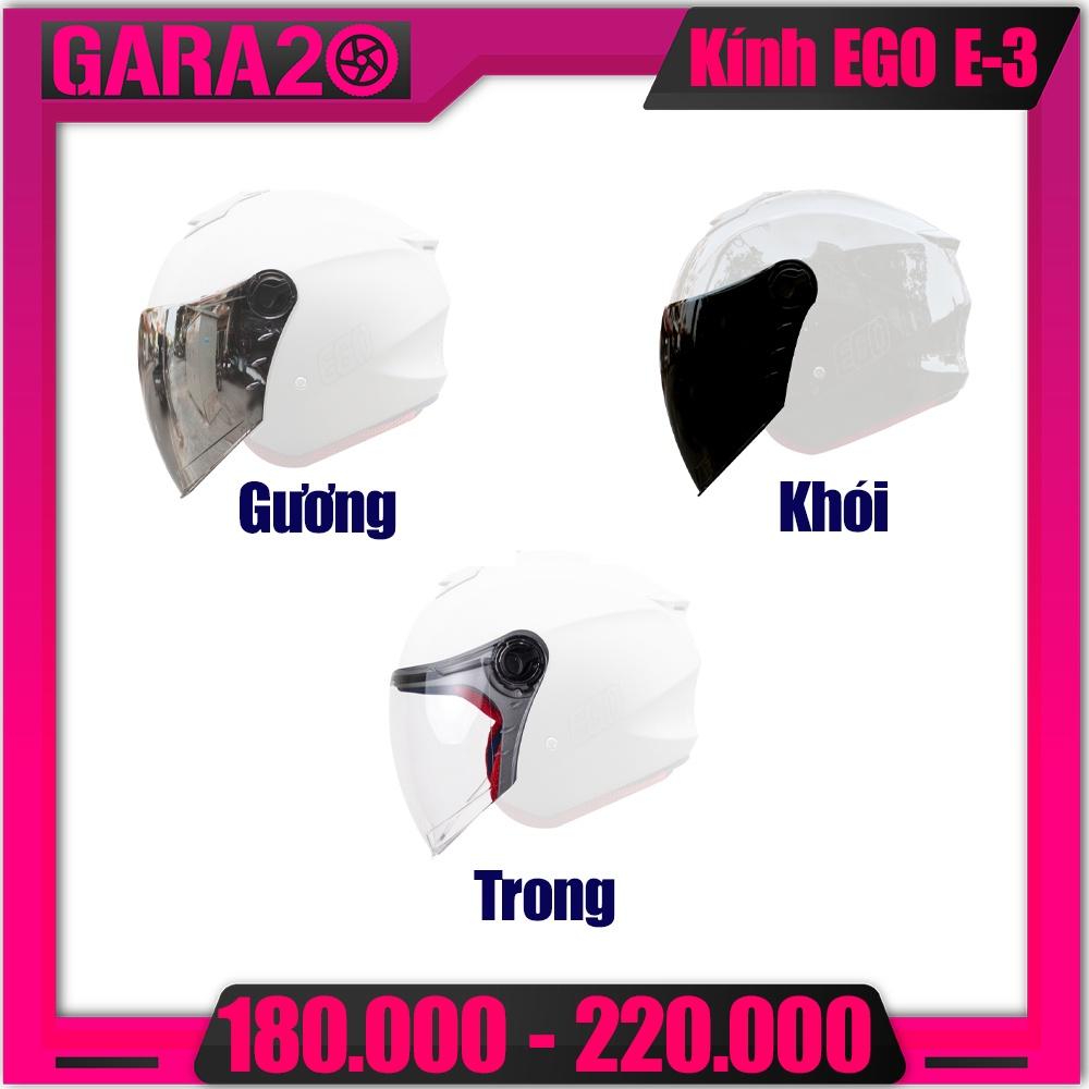 KÍNH CHẮN MŨ 3/4 EGO E-3 (KHÔNG BAO GỒM MŨ BẢO HIỂM) - GARA20