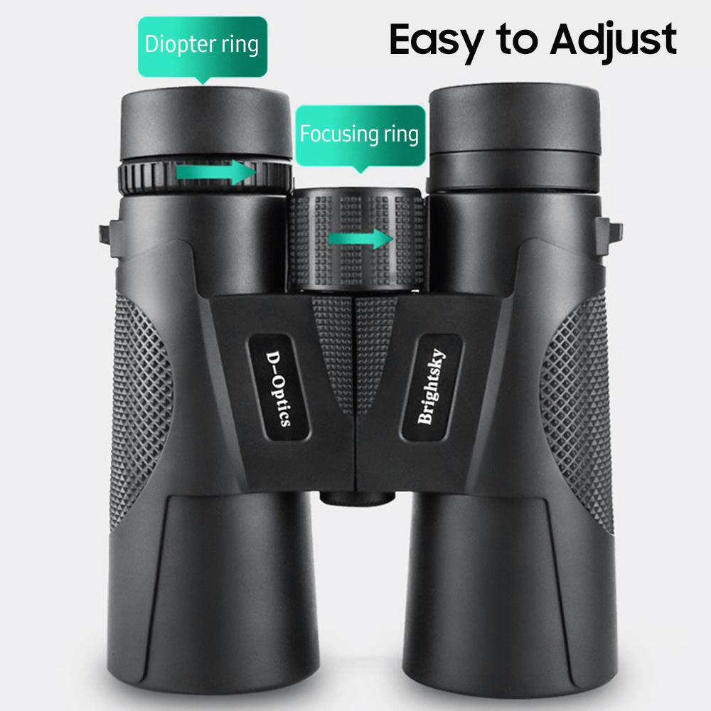 12×42 HD Zoom Binoculars Low Light Level Night Vision Binocular BAK4 Prism Long Distance Telescope with Diopter