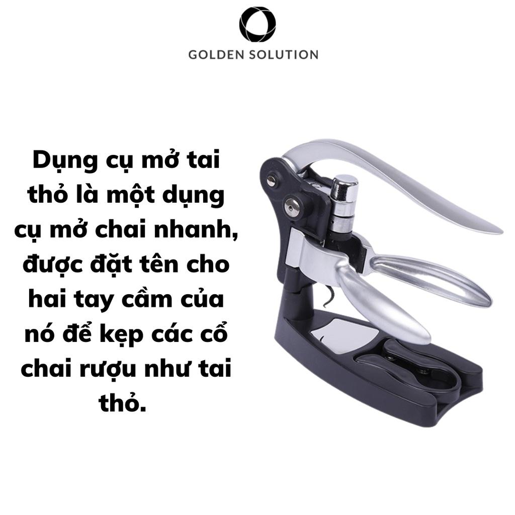 Bộ Dụng Cụ Khui Vang Tai Thỏ Kèm Phụ Kiện Đồ Mở Nắp Nút Chai Rượu Vang GDS - Miễn Phí Khắc Tên