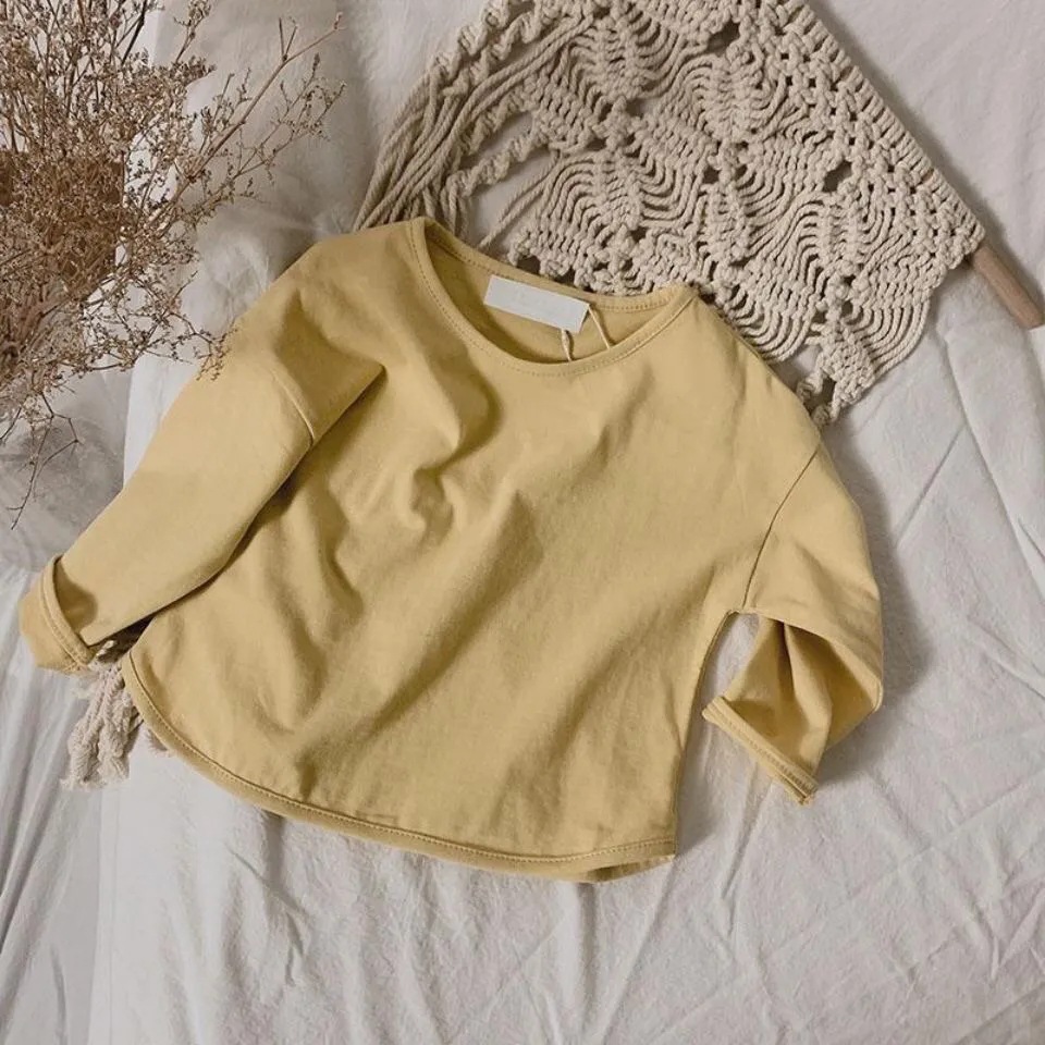 Áo thu đông coton dài tay phong cách hàn quốc cho bé trai và bé gái