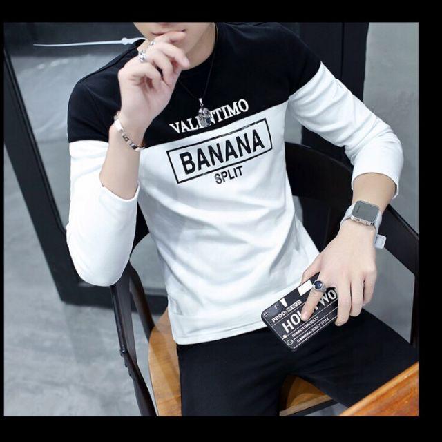 Áo thun nam cổ tròn tay dài Banana Split