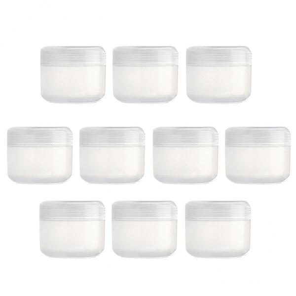2X Refillable Plastic Empty Face Cream Cosmetic Container with Lid Clear-20g