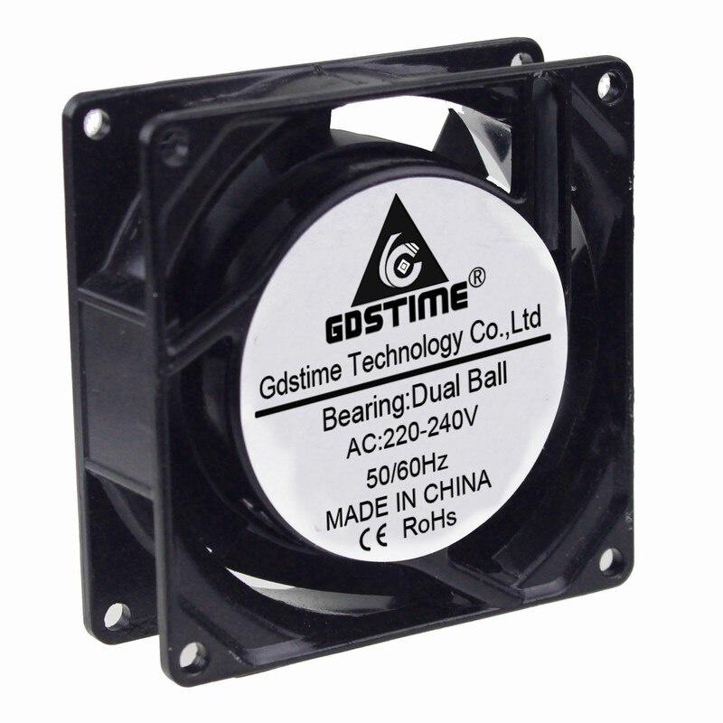 1 pcs Gdstime 80x80mm AC Fan 11V 11V Dual Ball Bearing 1 Wires Metal Cooling Fan 80mm x 11mm 3 inch 8cm PC Case Cooler 8011