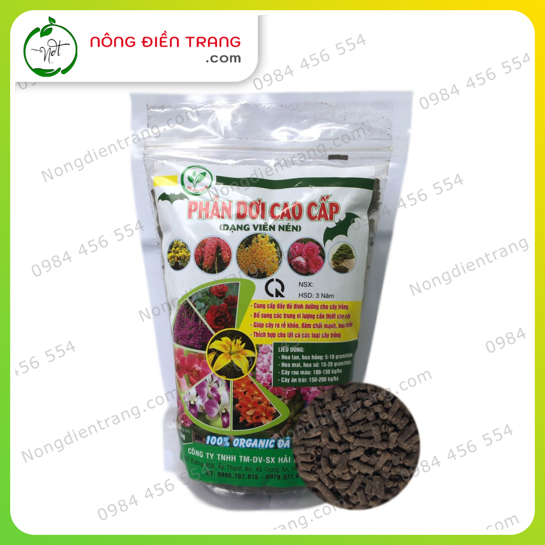 Phân Dơi Viên Nén Cao Cấp Đã Qua Xử Lí - Túi 1kg - 100% Organic VTNN Nông Điền Trang