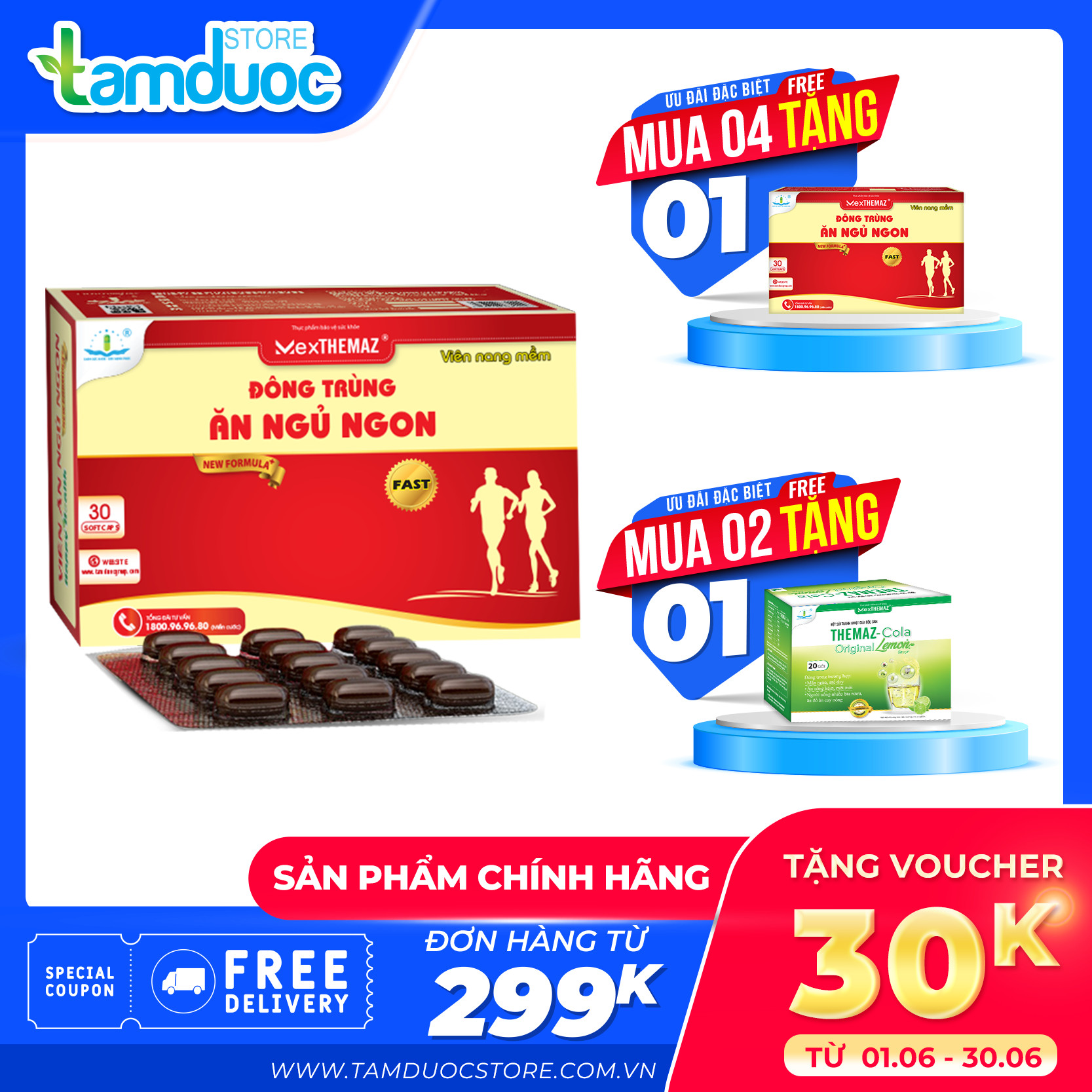 ĐÔNG TRÙNG ĂN NGỦ NGON NEW FORMULA FAST Dạng Vỉ – Hỗ trợ ăn ngủ ngon, giảm mệt mỏi, bồi bổ sức khỏe