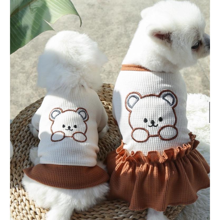 Áo đôi, áo cặp vải cotton cho Chó Mèo , Áo Giữ ấm, có tay. Quần Áo Thú Cưng