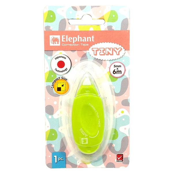 Bút Xóa Kéo Elephant Tiny 5mm x 6m - Mẫu 2 - Xanh Lá