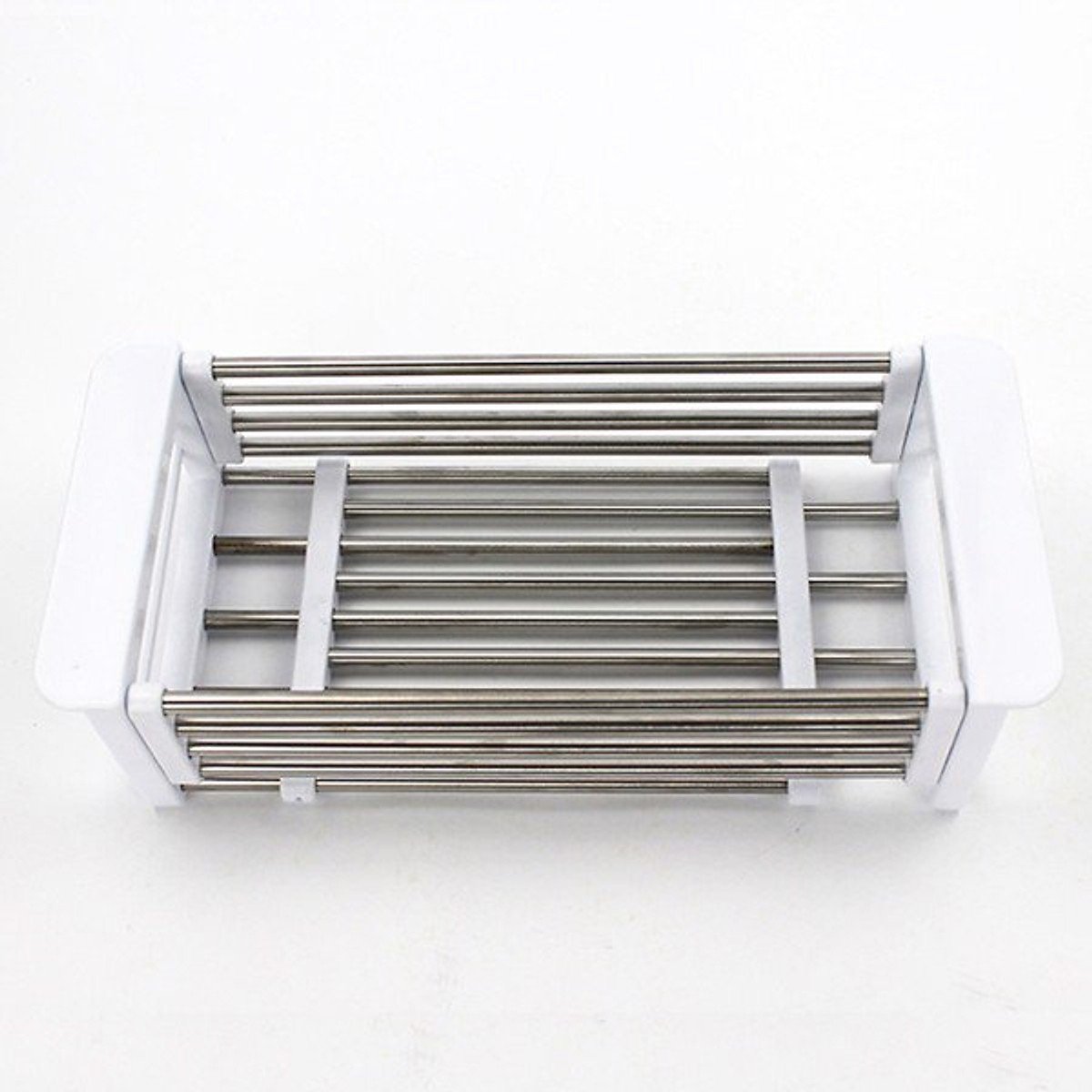 Khay Kệ Rổ Inox Gác Lên Bồn Rửa Tiện Lợi Điều Chỉnh Được Kích Thước