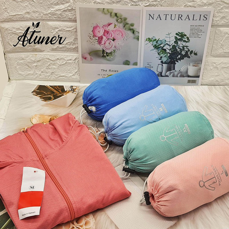 Áo Chống Nắng Dáng Ngắn Có Túi Cuộn Atuner AT 029, Vải Cotton, Mỏng Nhẹ, Thông Hơi, Chống Tia UV