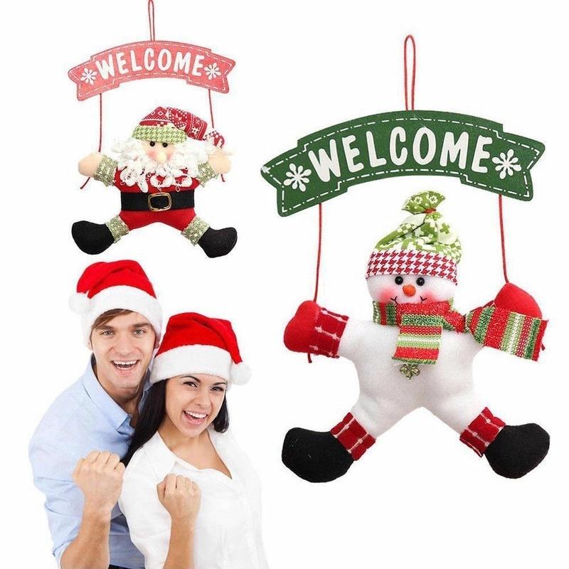 1 Phụ Kiện Treo Cửa Trang Trí Giáng Sinh Hình Ông Già Noel / Người Tuyết / Cây Thông