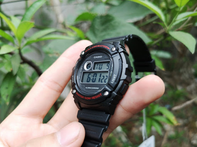 Đồng Hồ Điện Tử Nam Chính Hãng Casio W-216H-1AV Dây Nhựa