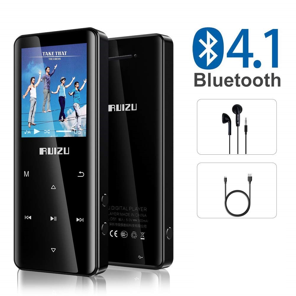 Máy Nghe Nhạc Ruizu D51 - Bộ Nhớ Trong 8Gb, Bluetooth 5.1, Loa Ngoài, Nhạc Lossless, Xem Video, Đa Định Dạng MP3 WAV APE WMA FLAC OGG Văn Bản Hình Ảnh, Màn hình 1.8&quot; Pin Lithium 400mAh 10 Tiếng, Hỗ Trợ Thẻ Nhớ Ngoài 128Gb - Hàng Chính Hãng