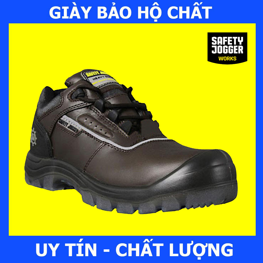 Giày Bảo Hộ Safety Jogger Pluto EH Da Thật, Cách Điện 18kV, Đế Chống Đâm Xuyên, Mũi Chống Va Đập