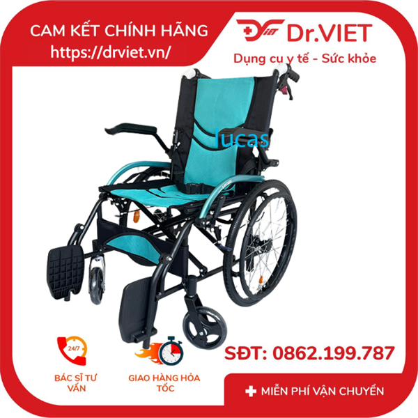 Xe Lăn Tay Du Lịch Cao Cấp Lucass X-303 cho người già chính hãng, cho người bệnh nhân nhập khẩu, siêu nhẹ siêu bền