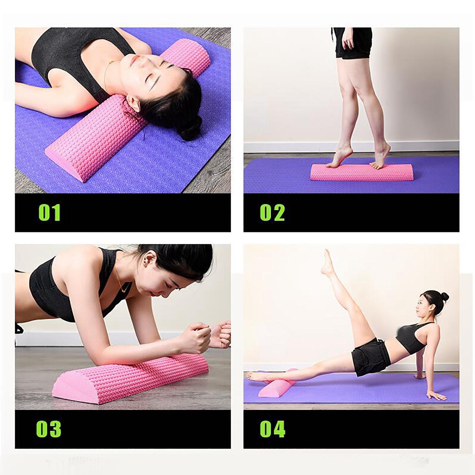 2x Foam Roller Half Round Massage Yoga Pilates Fitness Yoga