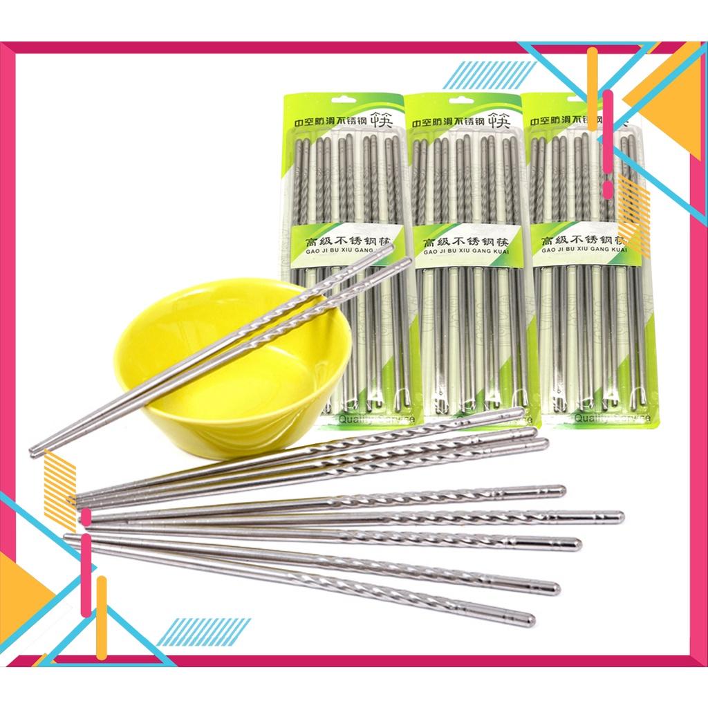 VỈ 5 ĐÔI ĐŨA INOX CAO CẤP